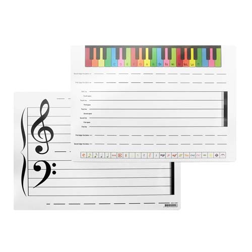 彩色音符墊板 認識音符 最佳音樂教材工具 白板筆畫功能(無磁鐵)