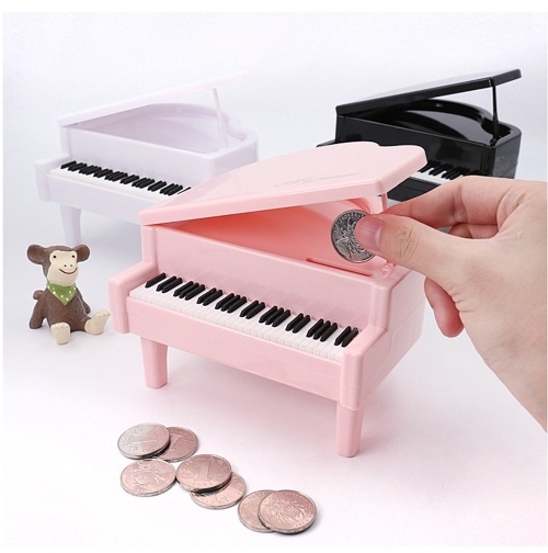 音樂生活=可愛鋼琴造型存錢筒 擺飾 禮物 房間裝飾　黑.白.粉紅 