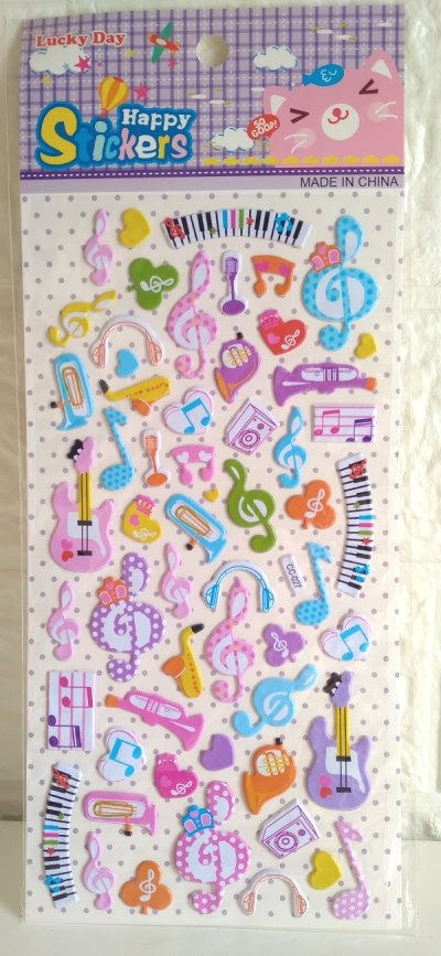 樂器音符貼紙(1組2入)~禮物裝飾.卡片裝飾.手帳日記裝飾.生活小物裝飾 獎勵貼紙