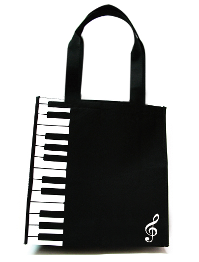 貓熊琴鍵手提袋(黑)/樂譜袋