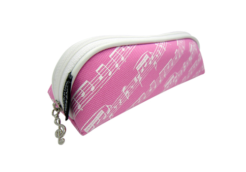 音樂文具=樂譜三角筆袋(粉紅)~輕巧方更攜帶.台灣製造